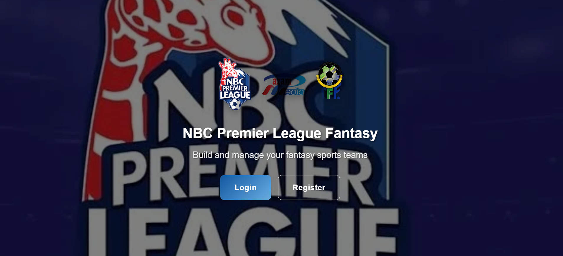 Fantasy League login screen